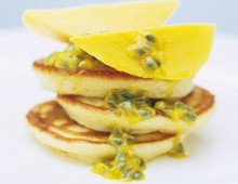 Vanilla Coconut Pancakes With Mango And Passionfruit