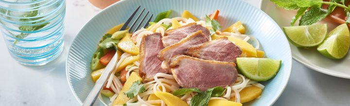 Pork, lemongrass and mango stir fry